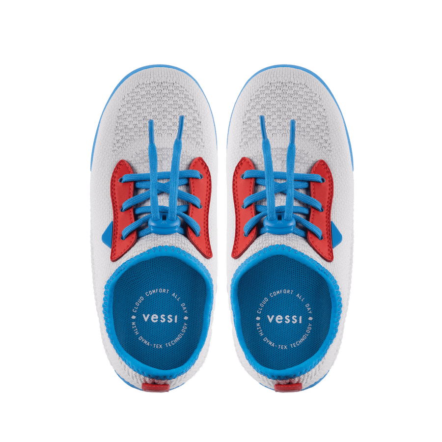 Kids Weekend Sneaker - Light Grey/Vessi Blue - Image 6